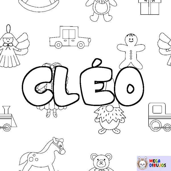 Coloración del nombre CL&Eacute;O - decorado juguetes