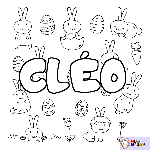 Coloración del nombre CL&Eacute;O - decorado Pascua