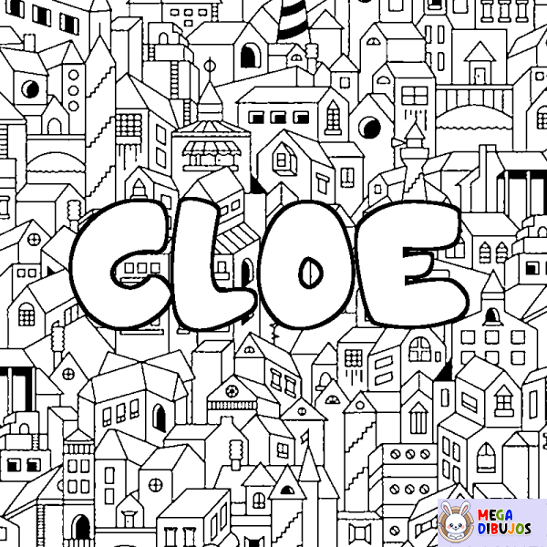 Coloración del nombre CLOE - decorado ciudad