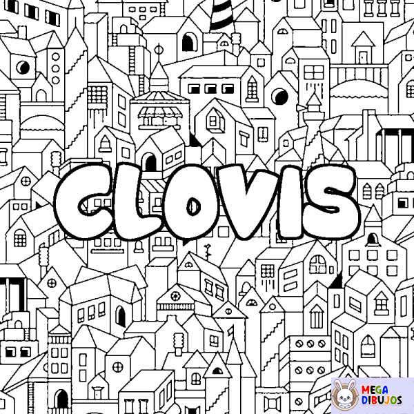 Coloración del nombre CLOVIS - decorado ciudad