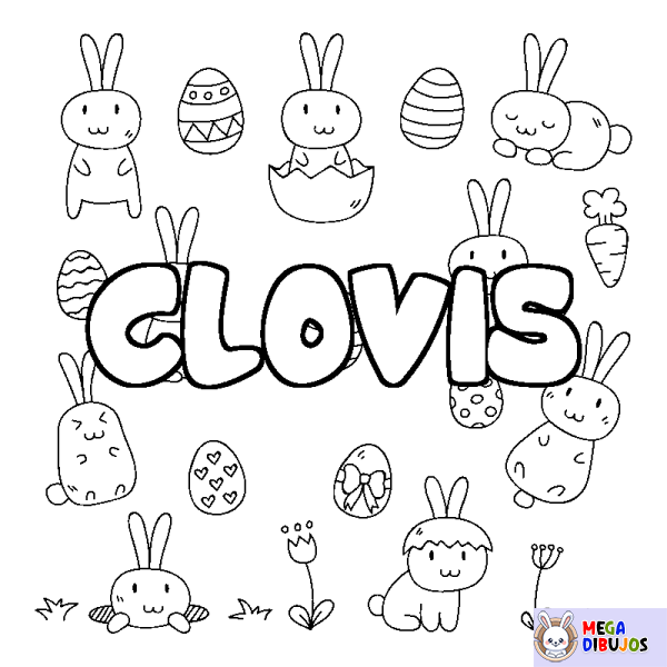 Coloración del nombre CLOVIS - decorado Pascua