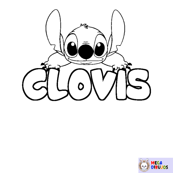 Coloración del nombre CLOVIS - decorado Stitch