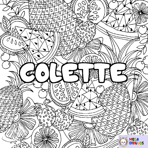 Coloración del nombre COLETTE - decorado mandala de frutas