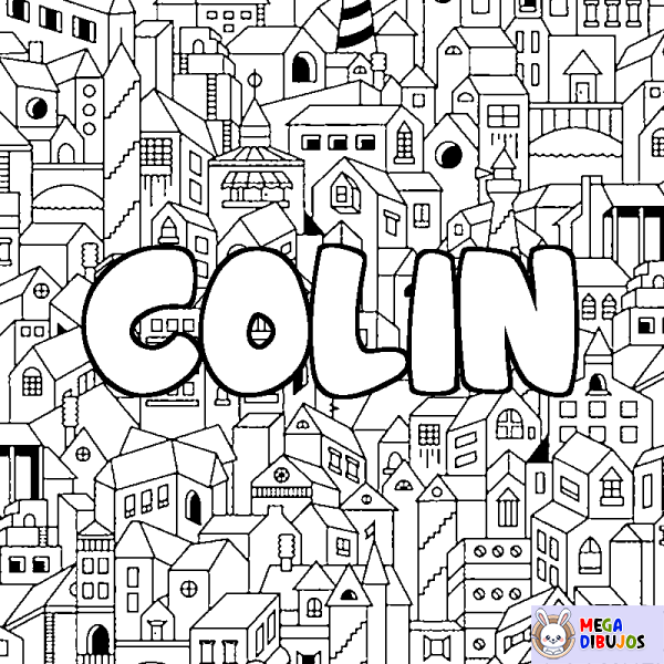 Coloración del nombre COLIN - decorado ciudad