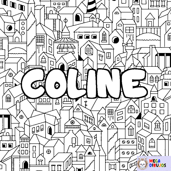 Coloración del nombre COLINE - decorado ciudad