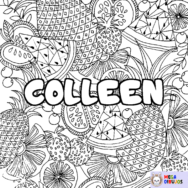 Coloración del nombre COLLEEN - decorado mandala de frutas