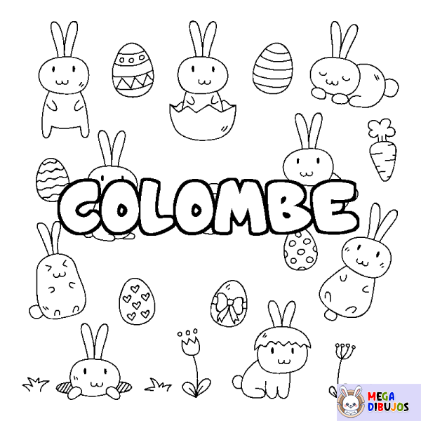 Coloración del nombre COLOMBE - decorado Pascua