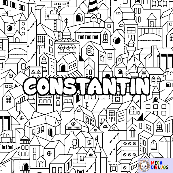 Coloración del nombre CONSTANTIN - decorado ciudad