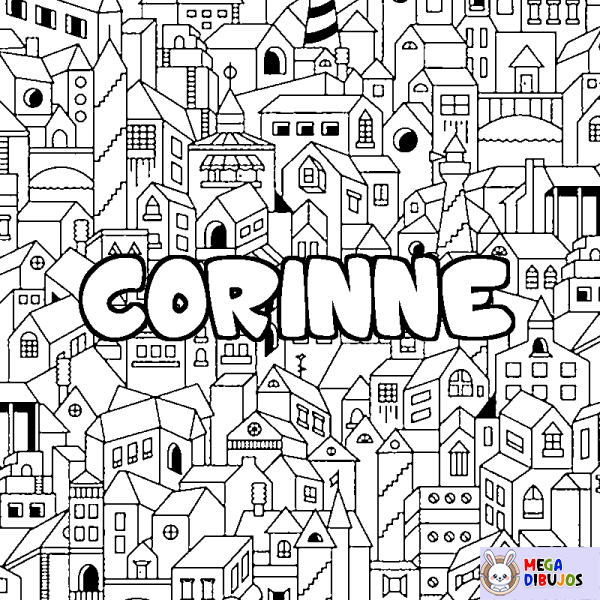 Coloración del nombre CORINNE - decorado ciudad