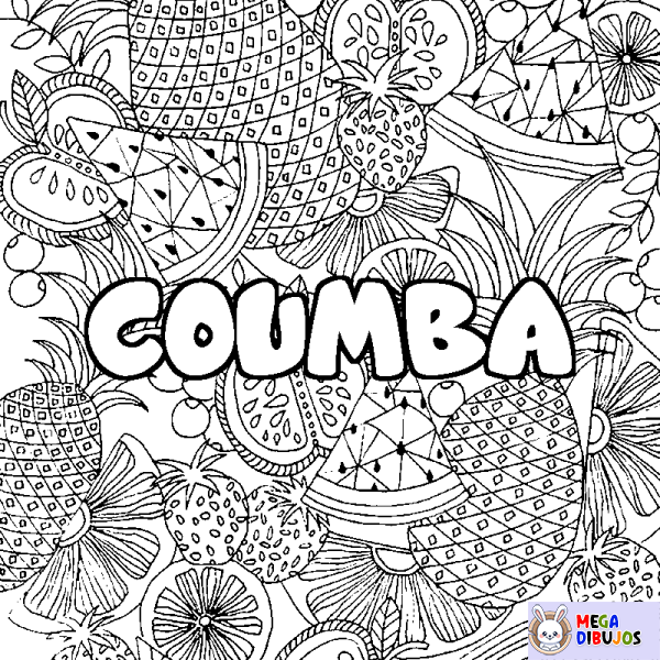 Coloración del nombre COUMBA - decorado mandala de frutas