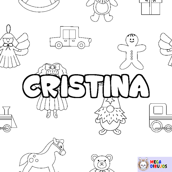 Coloración del nombre CRISTINA - decorado juguetes