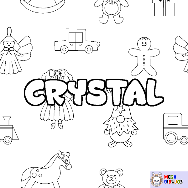 Coloración del nombre CRYSTAL - decorado juguetes