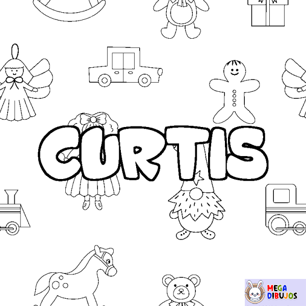 Coloración del nombre CURTIS - decorado juguetes