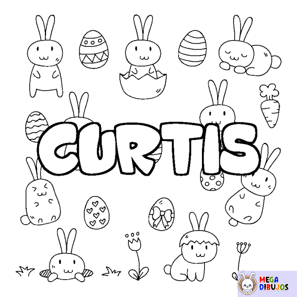 Coloración del nombre CURTIS - decorado Pascua