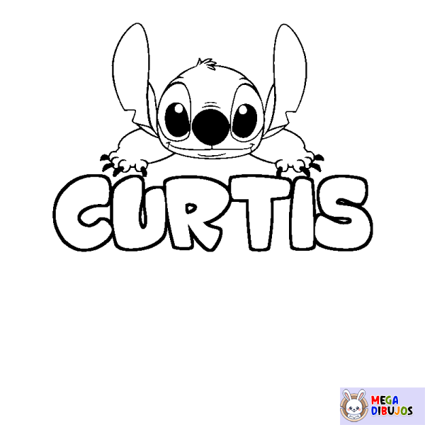 Coloración del nombre CURTIS - decorado Stitch