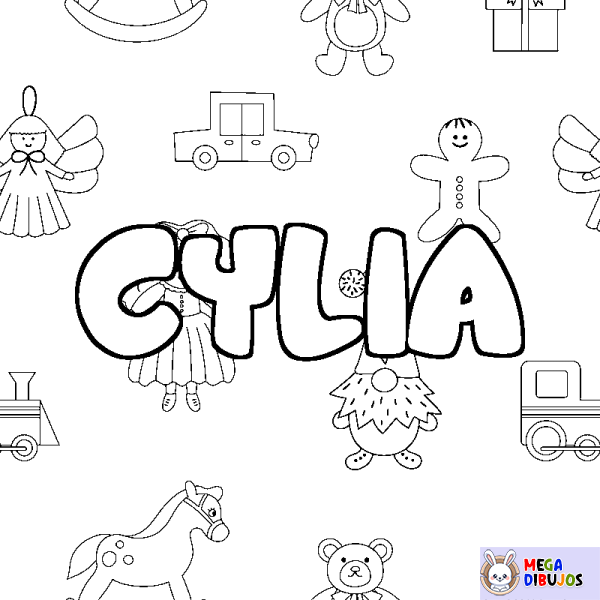 Coloración del nombre CYLIA - decorado juguetes