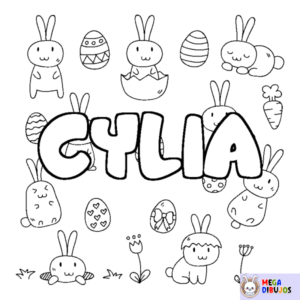 Coloración del nombre CYLIA - decorado Pascua