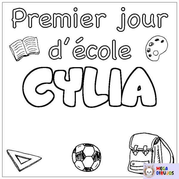 Coloración del nombre CYLIA - decorado primer d&iacute;a de escuela