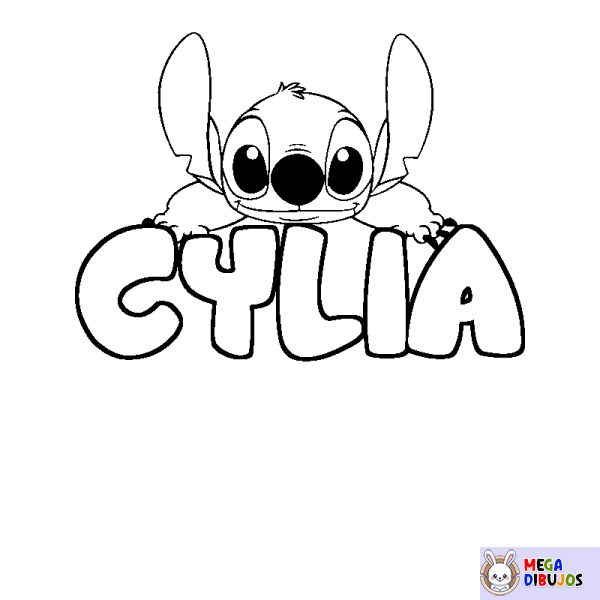 Coloración del nombre CYLIA - decorado Stitch