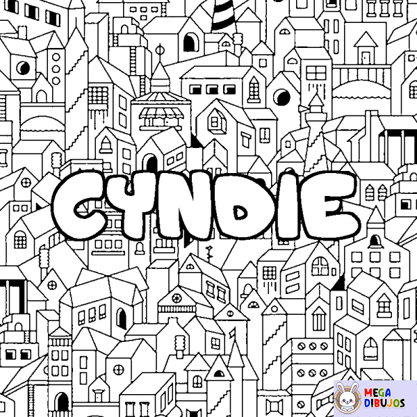 Coloración del nombre CYNDIE - decorado ciudad