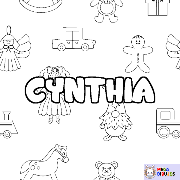 Coloración del nombre CYNTHIA - decorado juguetes