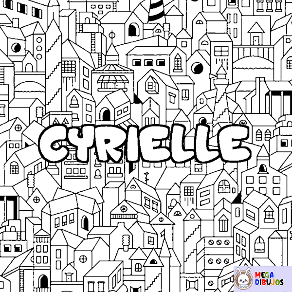 Coloración del nombre CYRIELLE - decorado ciudad