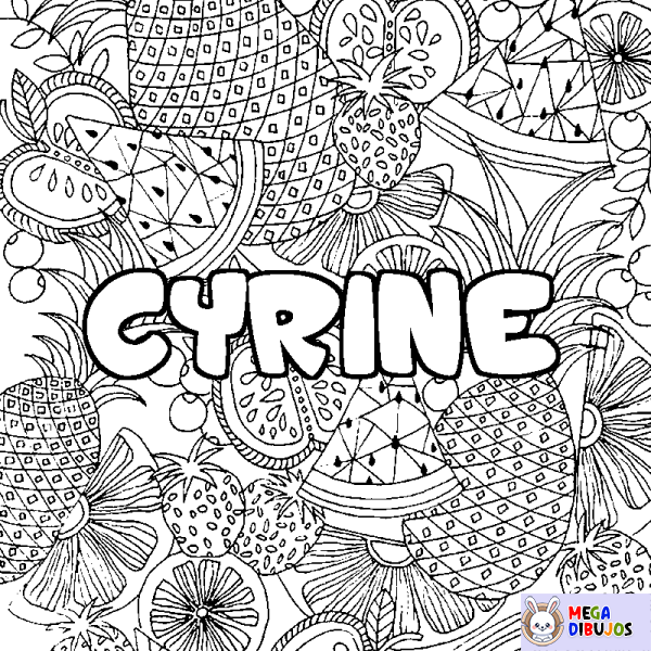 Coloración del nombre CYRINE - decorado mandala de frutas