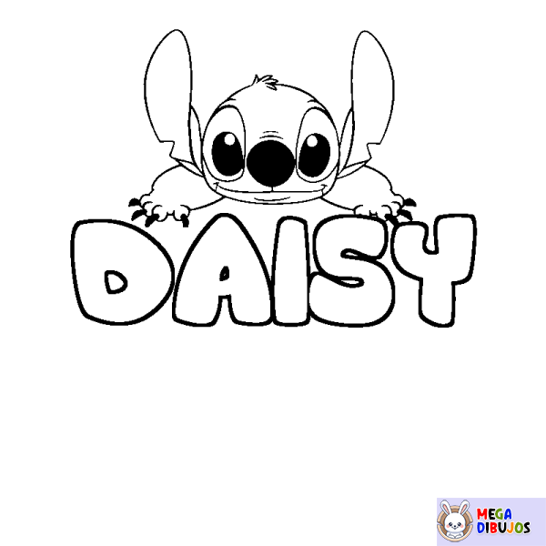 Coloración del nombre DAISY - decorado Stitch