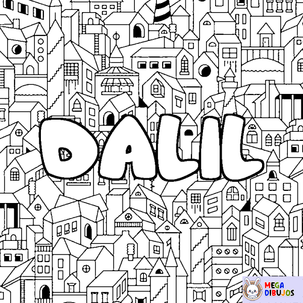 Coloración del nombre DALIL - decorado ciudad