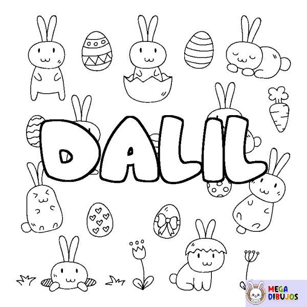 Coloración del nombre DALIL - decorado Pascua