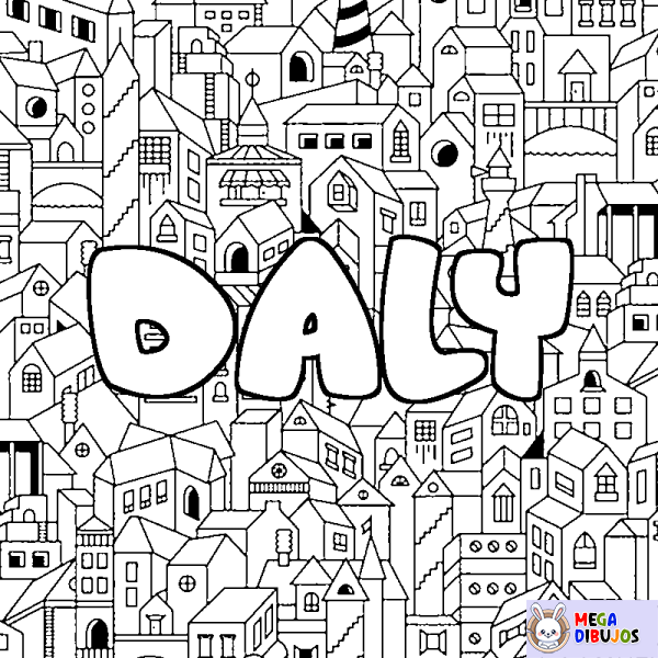 Coloración del nombre DALY - decorado ciudad