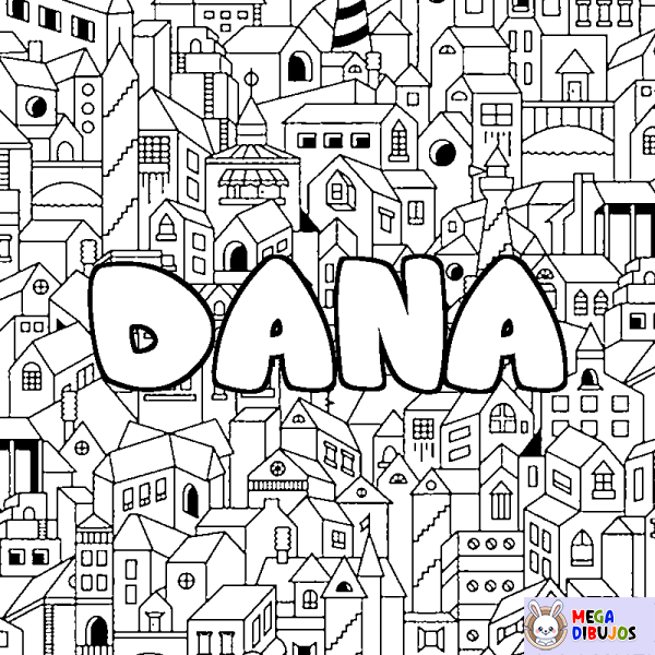 Coloración del nombre DANA - decorado ciudad