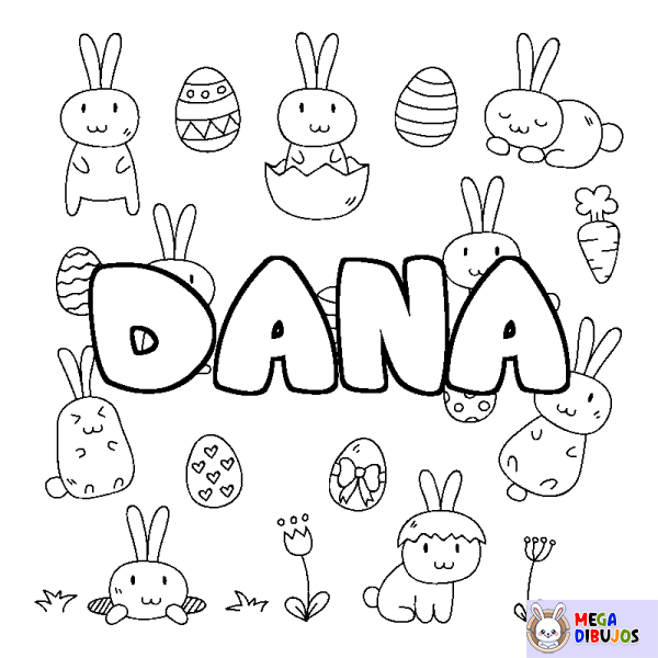 Coloración del nombre DANA - decorado Pascua