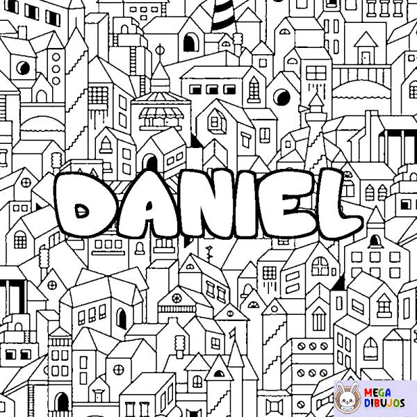 Coloración del nombre DANIEL - decorado ciudad
