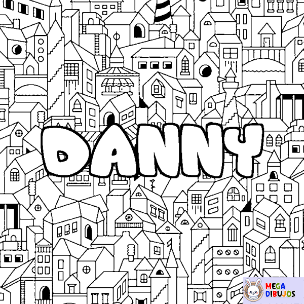 Coloración del nombre DANNY - decorado ciudad