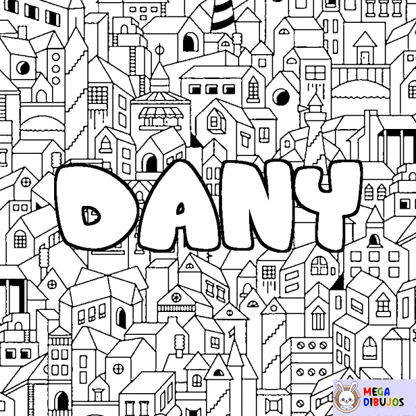 Coloración del nombre DANY - decorado ciudad