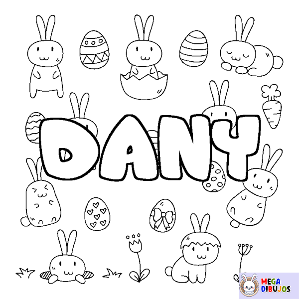 Coloración del nombre DANY - decorado Pascua