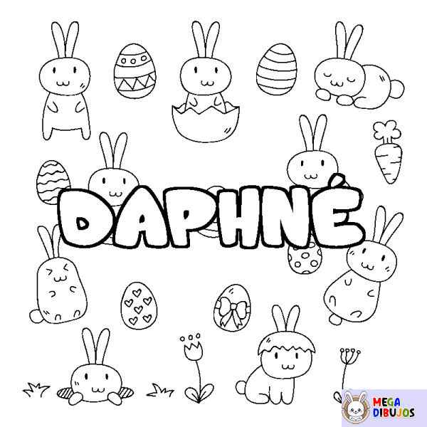 Coloración del nombre DAPHN&Eacute; - decorado Pascua