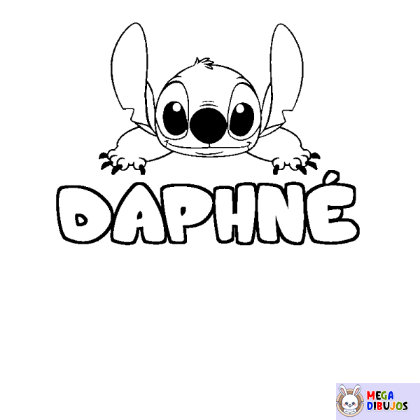 Coloración del nombre DAPHN&Eacute; - decorado Stitch