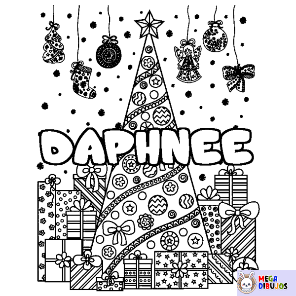 Coloración del nombre DAPHNEE - decorado &aacute;rbol de Navidad y regalos