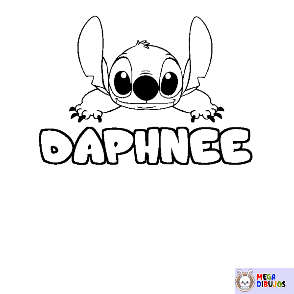 Coloración del nombre DAPHNEE - decorado Stitch