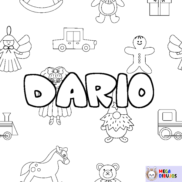 Coloración del nombre DARIO - decorado juguetes