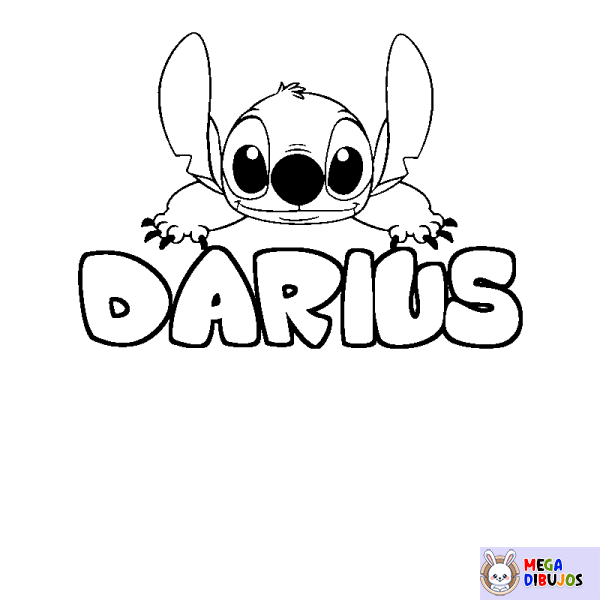 Coloración del nombre DARIUS - decorado Stitch