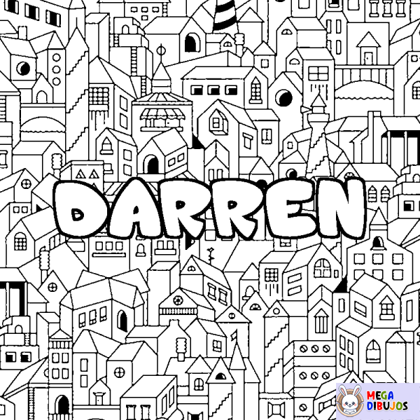 Coloración del nombre DARREN - decorado ciudad
