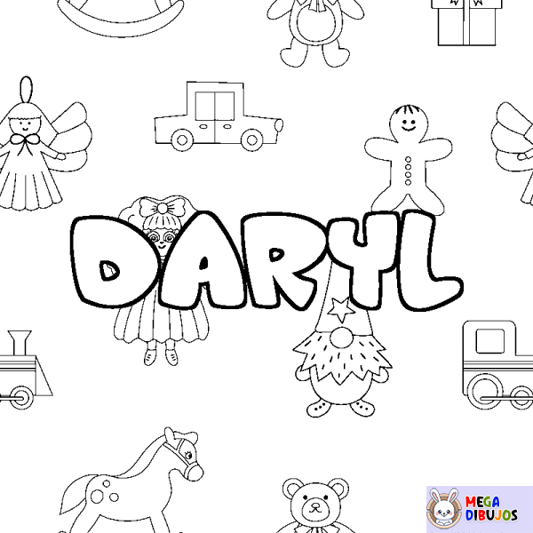Coloración del nombre DARYL - decorado juguetes