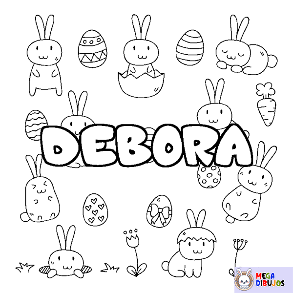 Coloración del nombre DEBORA - decorado Pascua