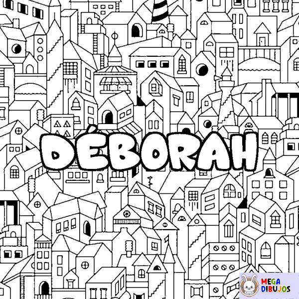 Coloración del nombre D&Eacute;BORAH - decorado ciudad