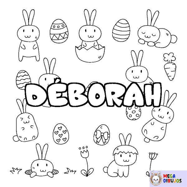 Coloración del nombre D&Eacute;BORAH - decorado Pascua