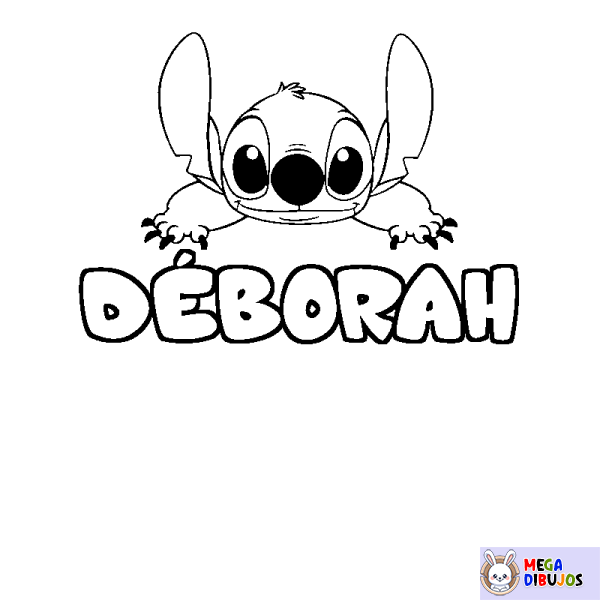 Coloración del nombre D&Eacute;BORAH - decorado Stitch