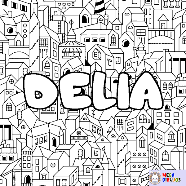 Coloración del nombre DELIA - decorado ciudad